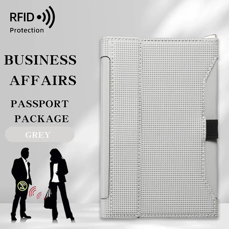 RFID Passport Holder Wallet – Leather Travel Organizer for Men & Women