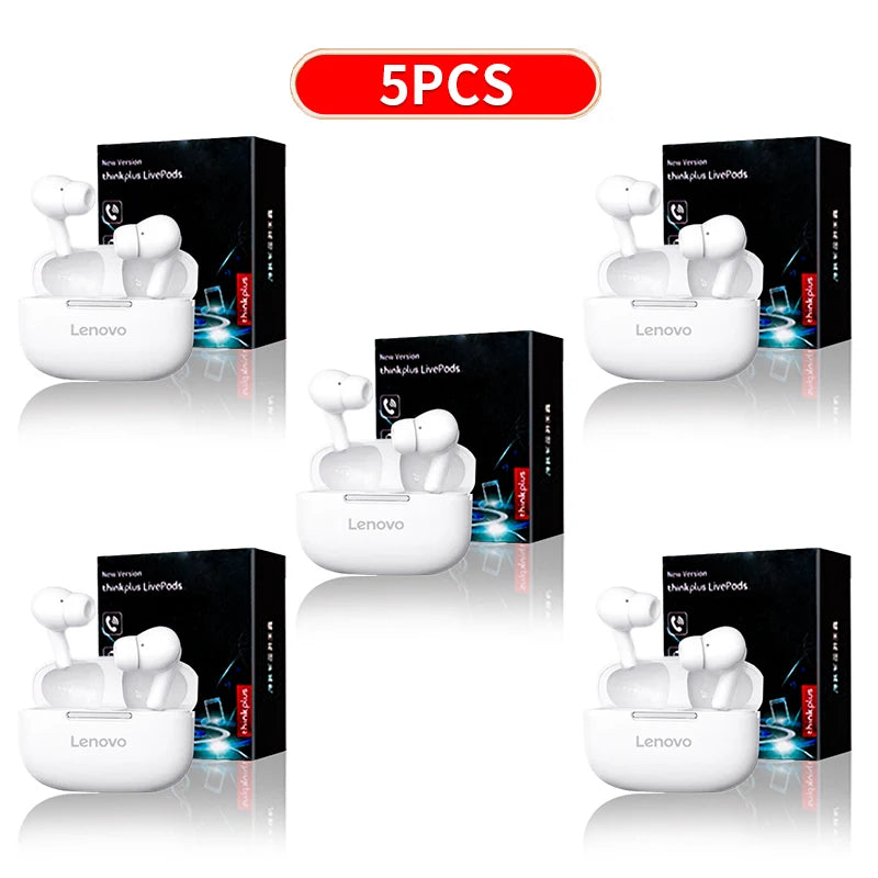 سماعات بلوتوث أصلية من Thinkplus - سماعات أذن لاسلكية مزودة بميكروفون، ونظام ستيريو هاي فاي، وتحكم باللمس