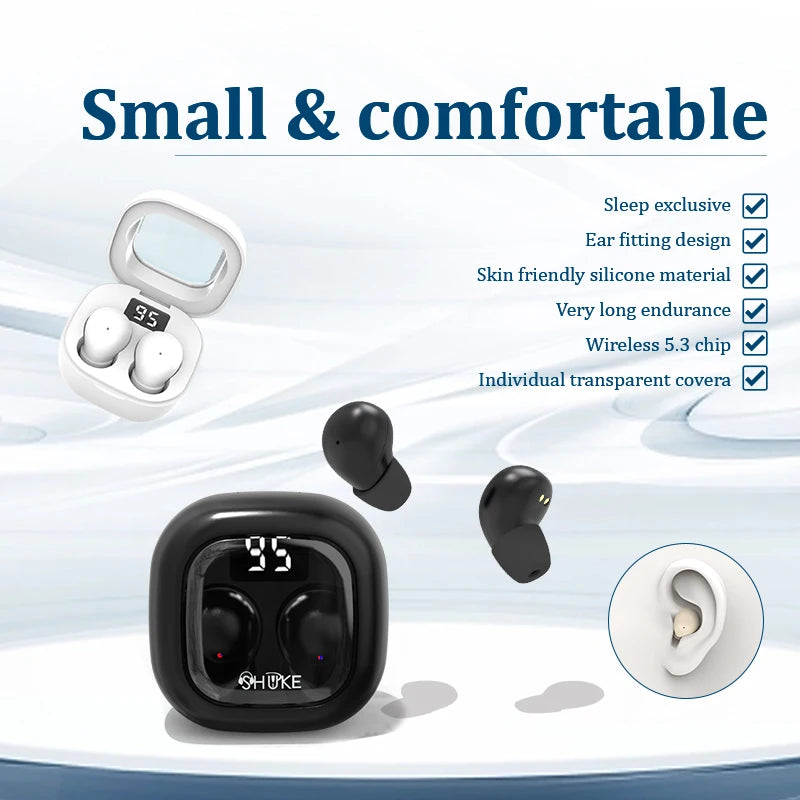 SK Mini Bluetooth 5.3 Wireless Earbuds | Invisible Sleep, Work & Sports Headphones with HiFi HD Bass Sound