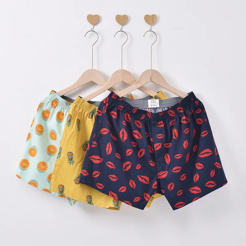 3PCS Men's Cotton Boxer Shorts | Loose Comfortable Arrow Pants Style Underwear | Homewear Boxers