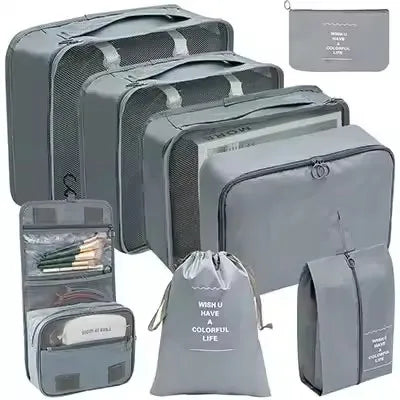 Travel Organizer Set | 8-Piece Suitcase Packing Cubes & Luggage Storage Bags for Clothes and Shoes