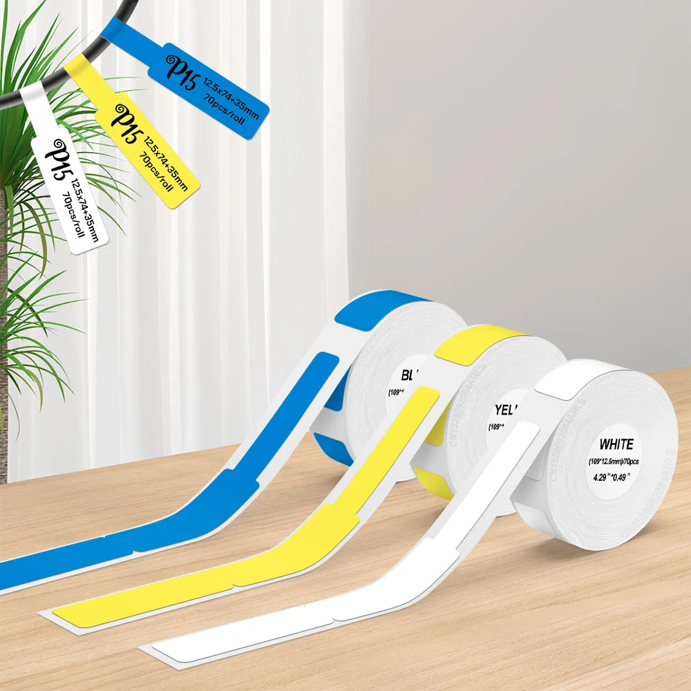 P15 Portable Mini Thermal Label Printer – Wireless Bluetooth Sticker Maker, DIY Barcode & Labeling Machine (No Ink, 3PK Labels)