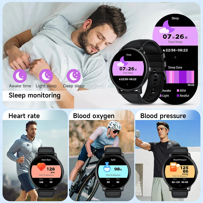 LIGE Bluetooth Call Smart Watch for Women & Men – Sports Fitness, Heart Rate Health Monitor, Android & iOS