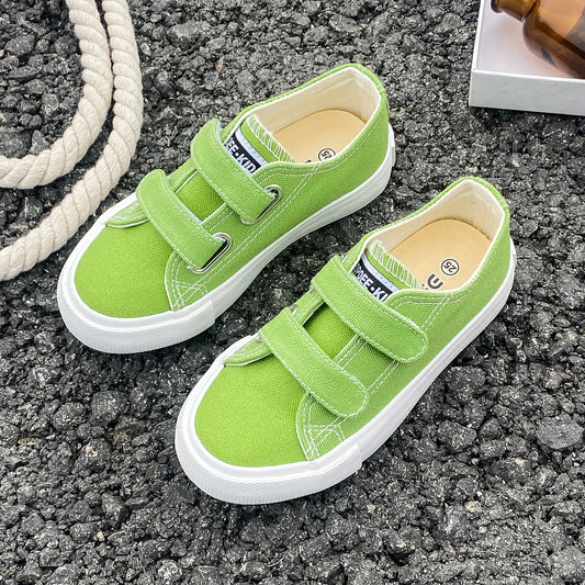 Spring & Autumn Kids Canvas Shoes | Solid Color Soft Sole Skateboard Sneakers for Boys & Girls