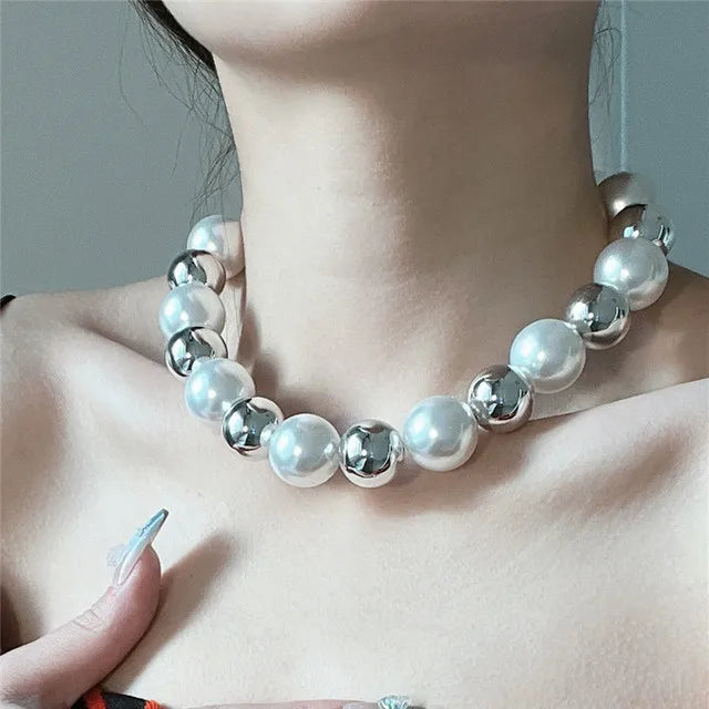 XIALUOKE Vintage Pearl Bead Necklace | Elegant Collarbone Chain for Women | Bride Wedding Pendant Jewelry
