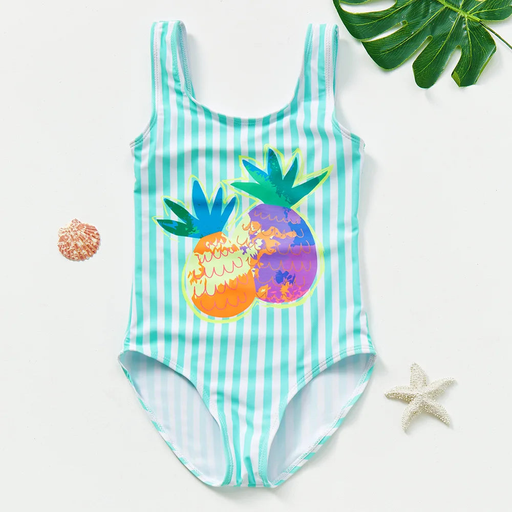 Girls One-Piece Mermaid Swimsuit Fish Scale Unicorn Kids Beachwear Ages 2-8