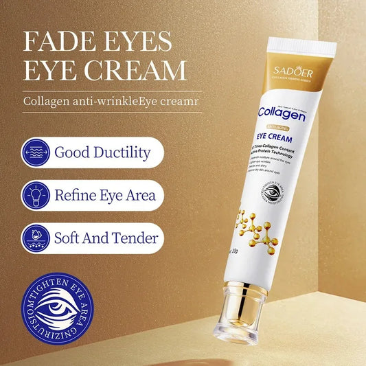 SADOER Collagen Eye Cream – Anti Dark Circles, Eye Bags, Firming & Moisturizing Skincare for Eyes