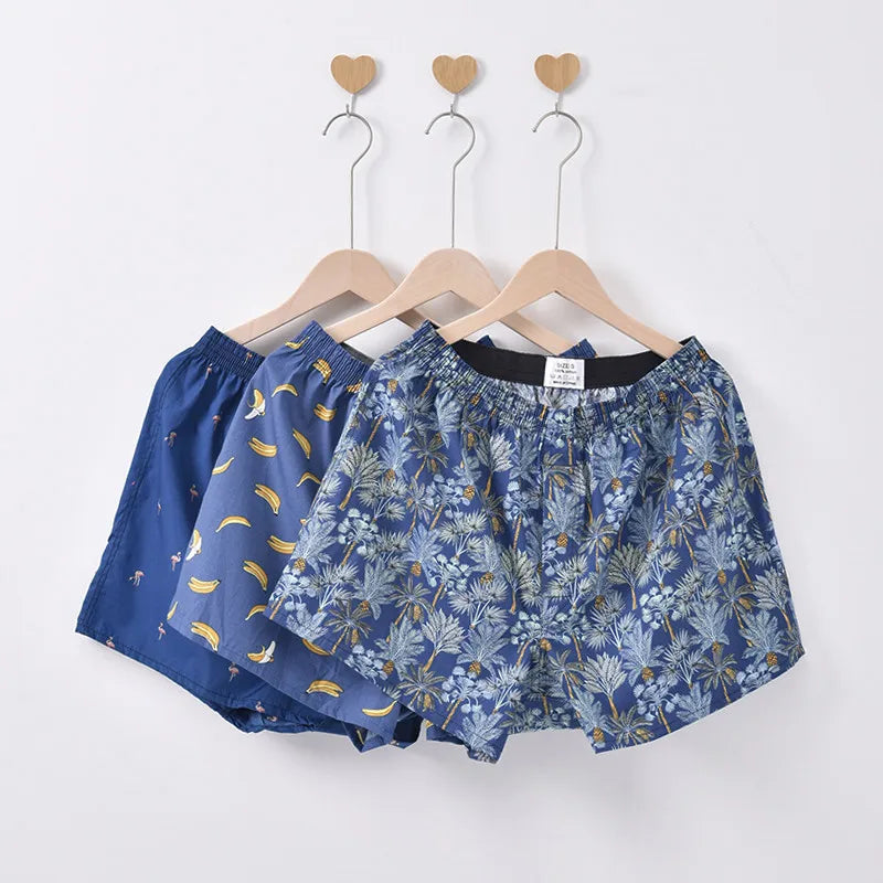 3PCS Men's Cotton Boxer Shorts | Loose Comfortable Arrow Pants Style Underwear | Homewear Boxers