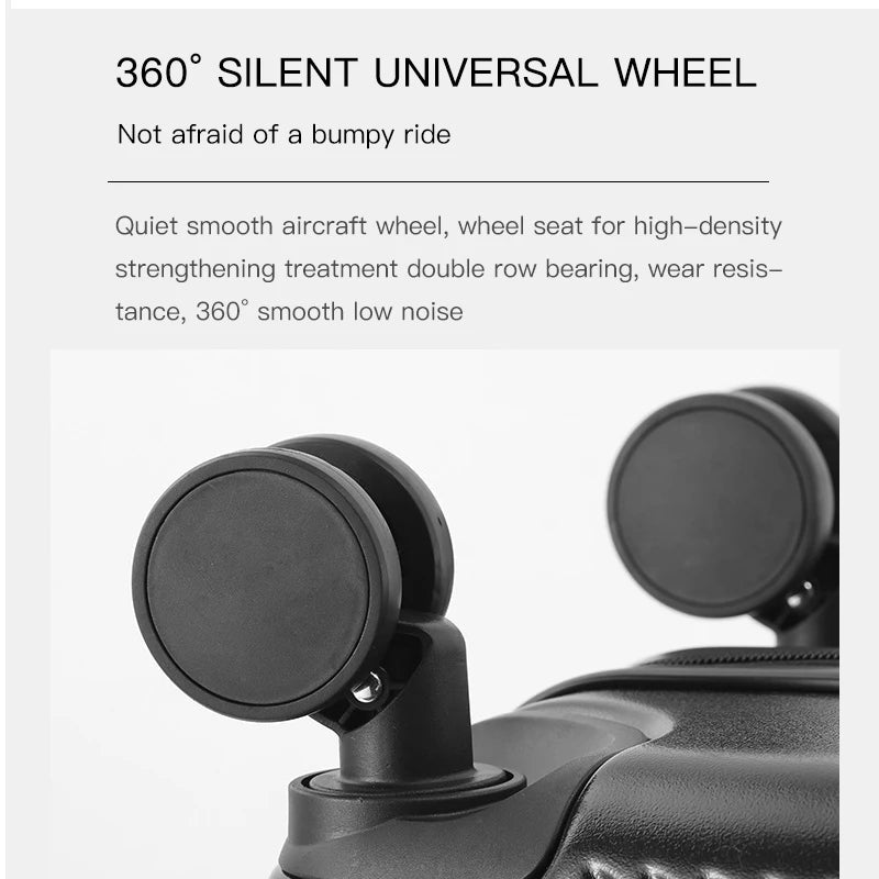 SUSHIMU2024 Large Capacity Luggage Set | Front Open Suitcase with USB Charging | Men's Carry-On Travel 20/22/24/26 Inch