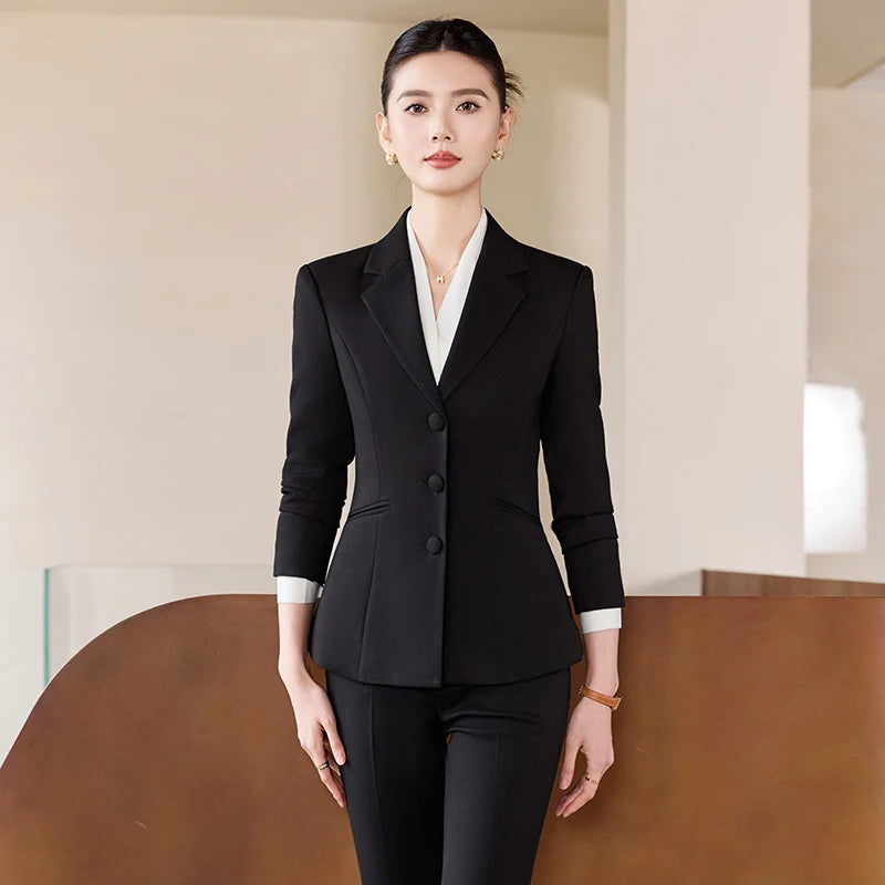 NAVIU Women’s Single Breasted Blazer & Pants Set – Formal Office Career Suit