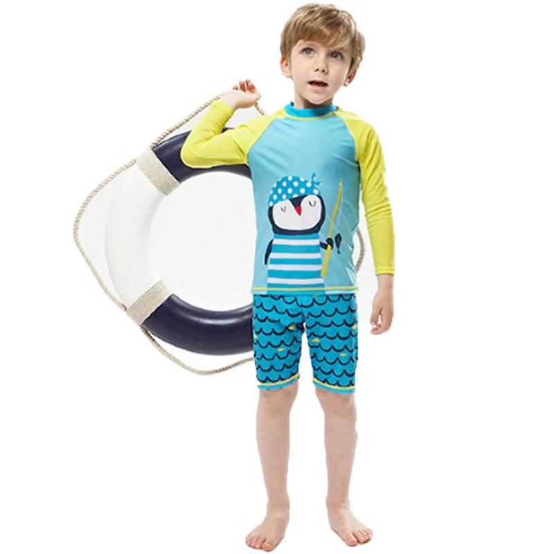 2025 Kids Sun Protective Long Sleeve Swimsuit Boys Girls Bathing Suit