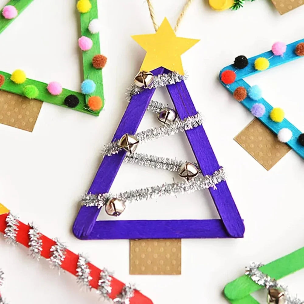 50–500 pcs Colored Wooden Popsicle Sticks – Natural Craft Sticks for DIY Crafts, Resin Projects & Making Tools