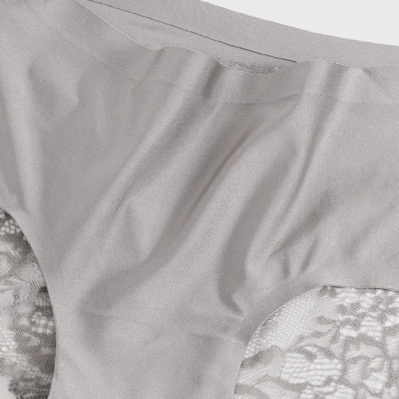 TrowBridge 3PCS Women's Lace Panties Set - Sexy Silk Satin Lingerie Big Size Soft Cozy Underwear Briefs