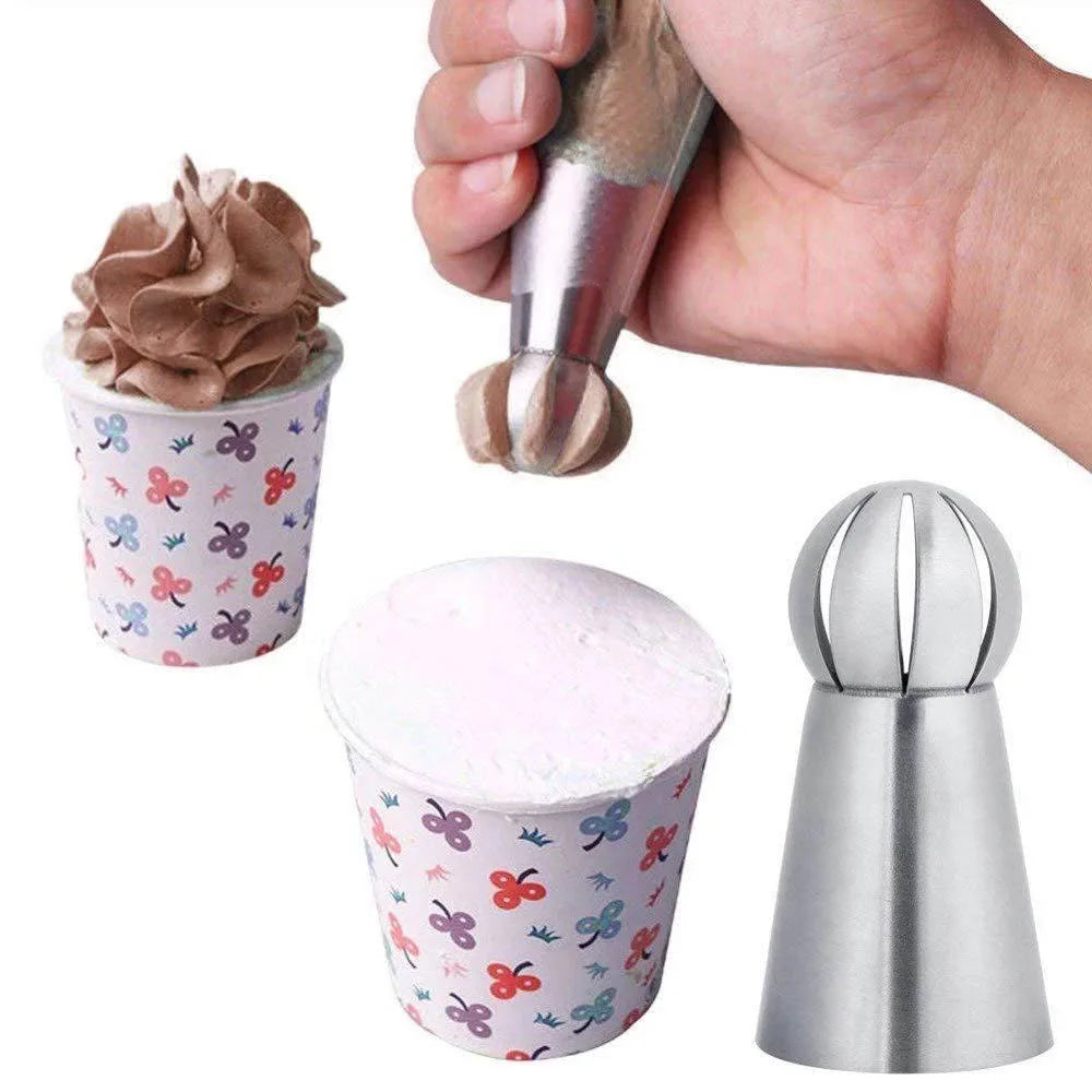 3PCS Stainless Steel Pastry Tips – Icing Nozzles for Cake, Cupcake & Puff Decorating