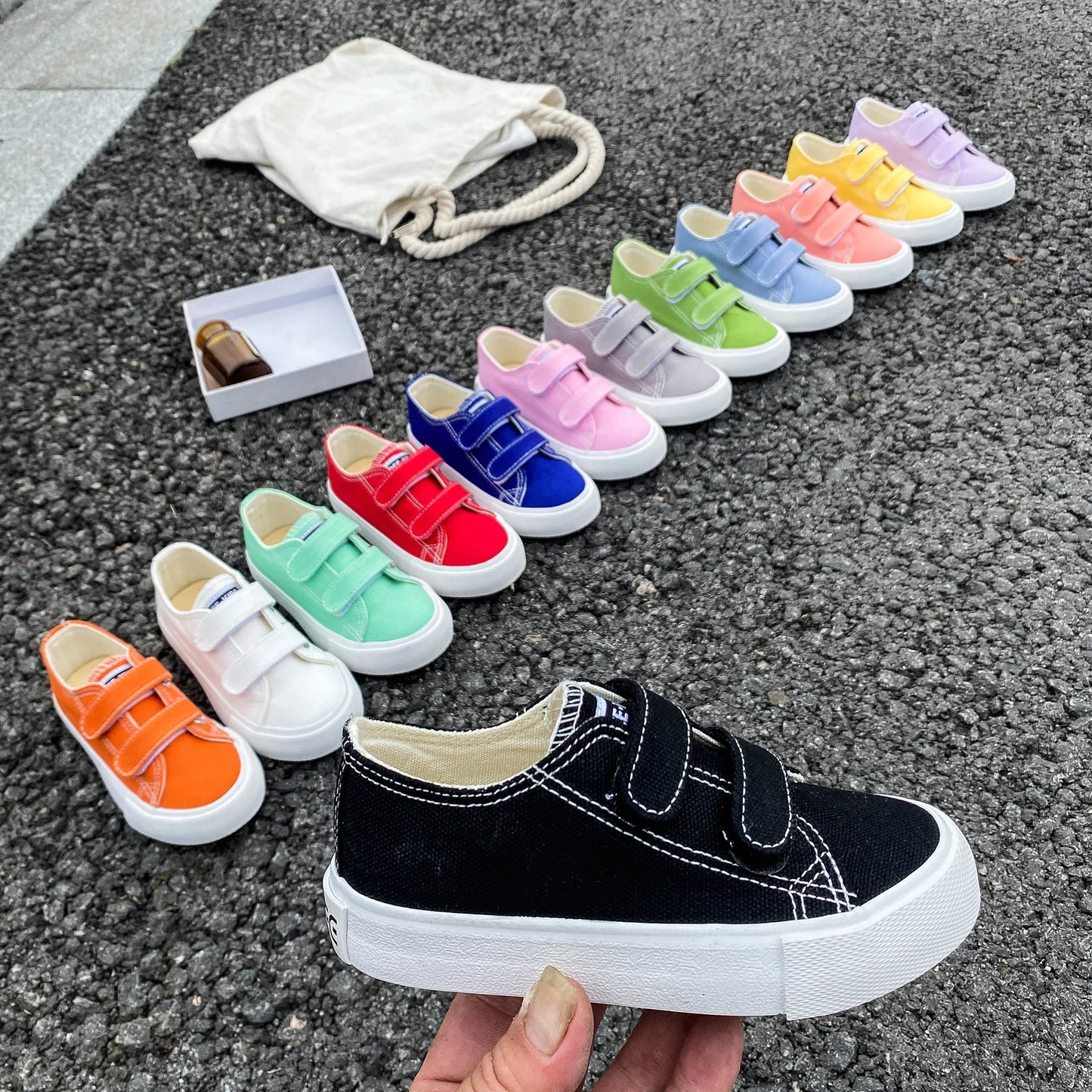 Spring & Autumn Kids Canvas Shoes | Solid Color Soft Sole Skateboard Sneakers for Boys & Girls