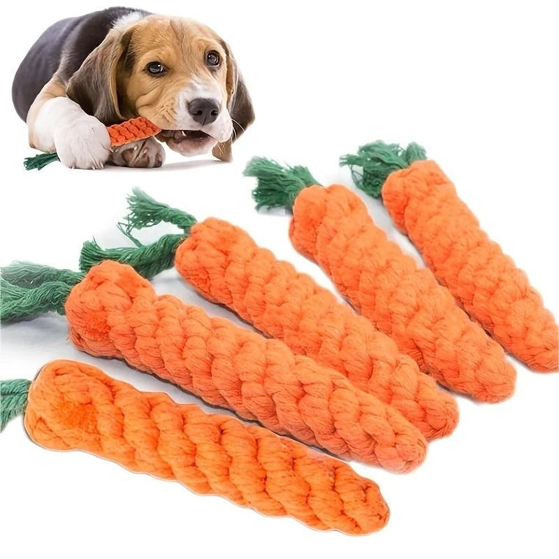 Carrot Shape Pet Knot Toy – Cotton Rope Chew Toy for Dogs & Cats