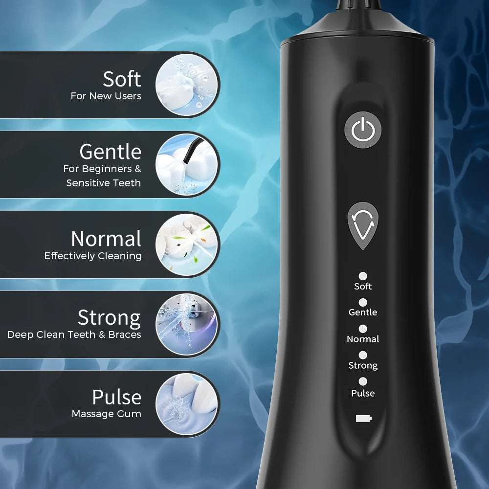 SEJOY Professional Electric Water Flosser | 5 Pressure Settings & 5 Jet Tips for Teeth, Gums, Braces & Dental Care