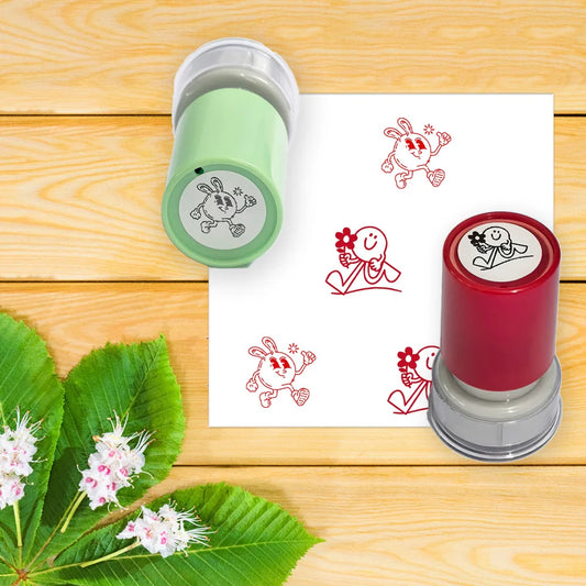 Seal for Grading & Encouragement – Praise Learning Progress Stamp, Teaching Reward Stamp, Small Red Flower Seal