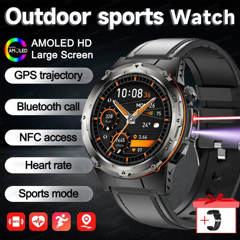 2025 New Outdoor GPS Smart Watch for Men – HD Call, NFC, 500mAh Battery, IP68 Waterproof Sports Watch for Xiaomi