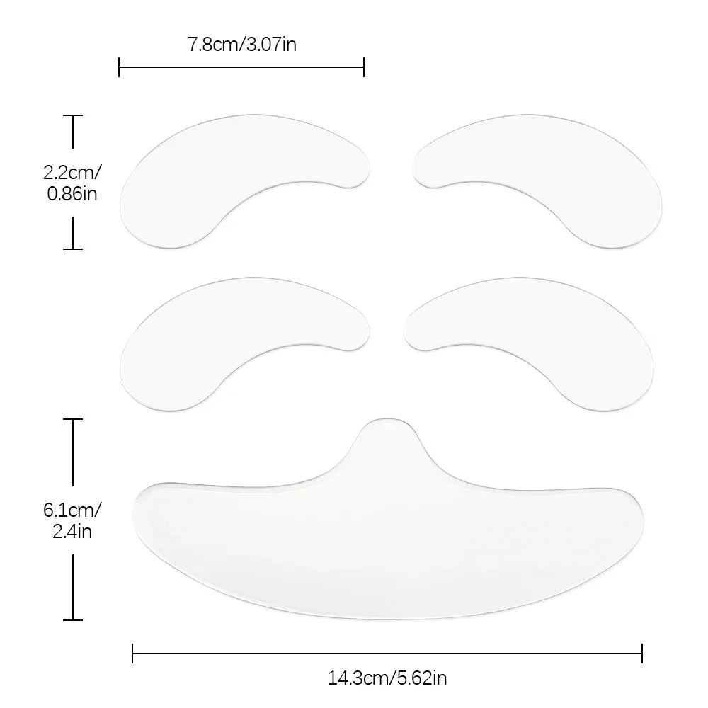 5Pcs Reusable Silicone Anti-Wrinkle Patches – Face, Forehead, Neck & Eye Lifting Care Stickers