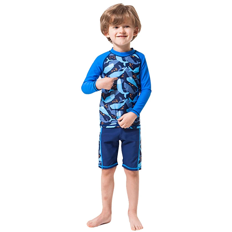 2025 Kids Sun Protective Long Sleeve Swimsuit Boys Girls Bathing Suit