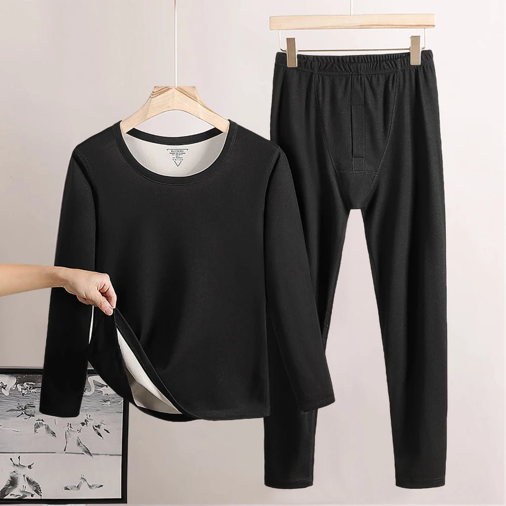 Men's Winter Thermal Underwear Set | Double Warmth Face Sanding | Slim Fit High Elasticity Comfortable Breathable