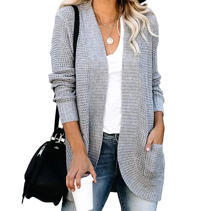 Fashion Women Cardigan Autumn Harajuku Knitted Sweater Basic Jacket Thin Streetwear Outerwear