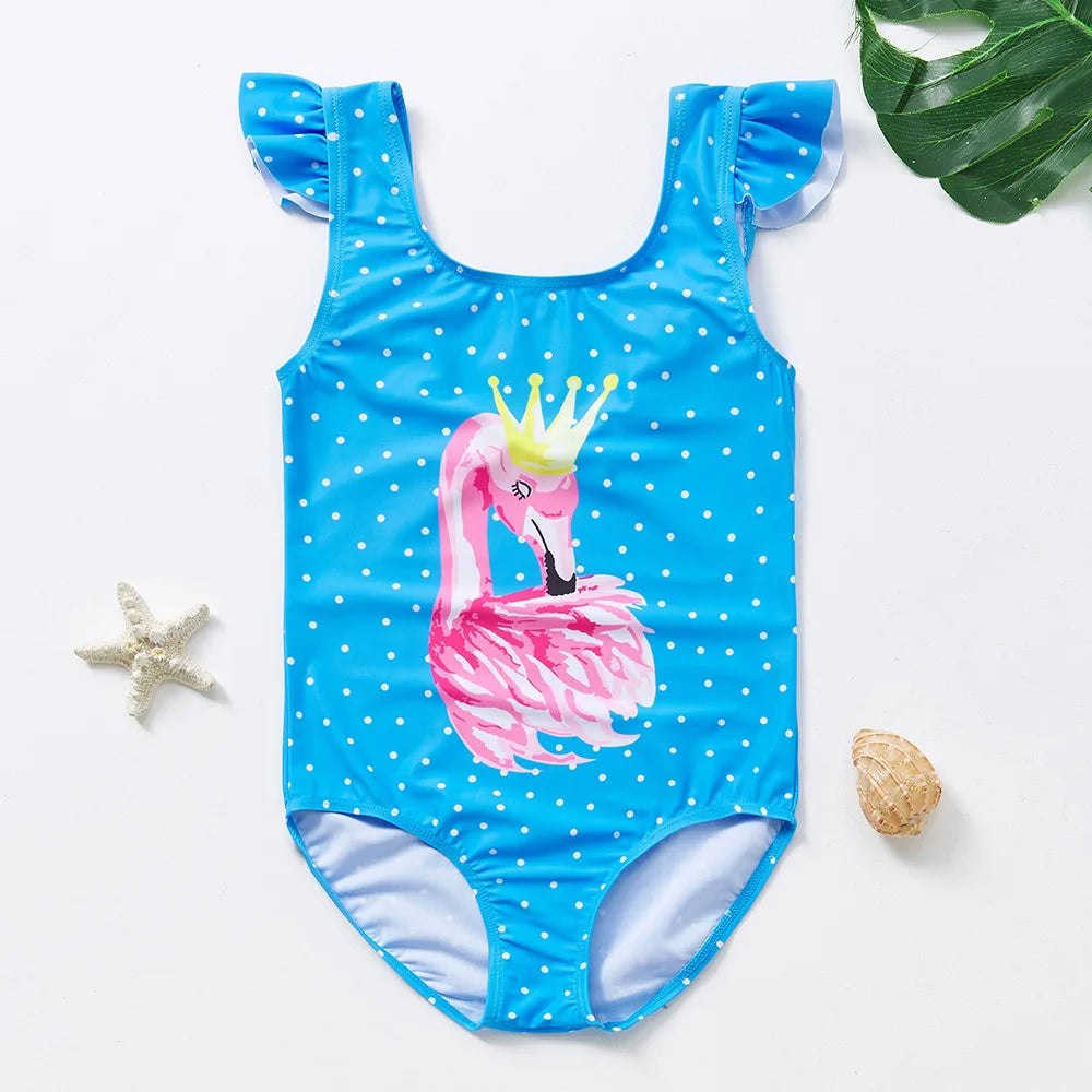 Girls One-Piece Mermaid Swimsuit Fish Scale Unicorn Kids Beachwear Ages 2-8