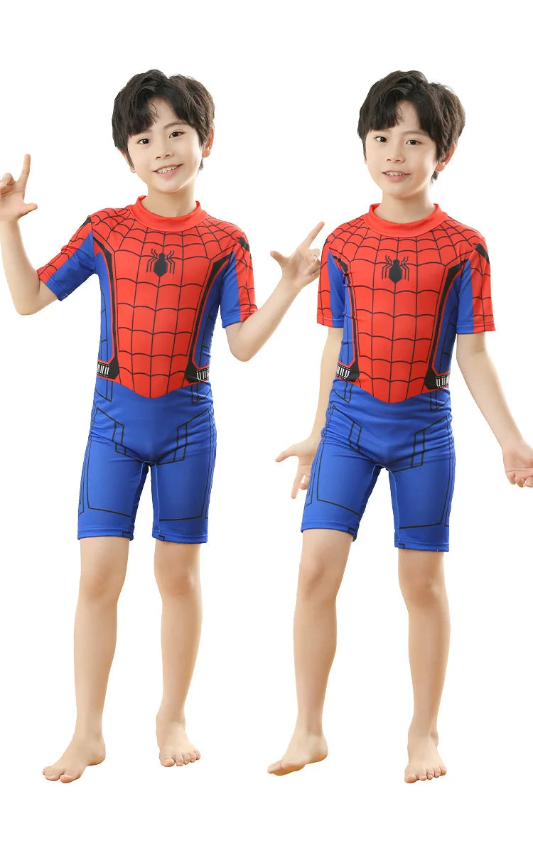 Kids Spiderman Swimsuit Boys Surfing Swimwear Cosplay Beach Bodysuit