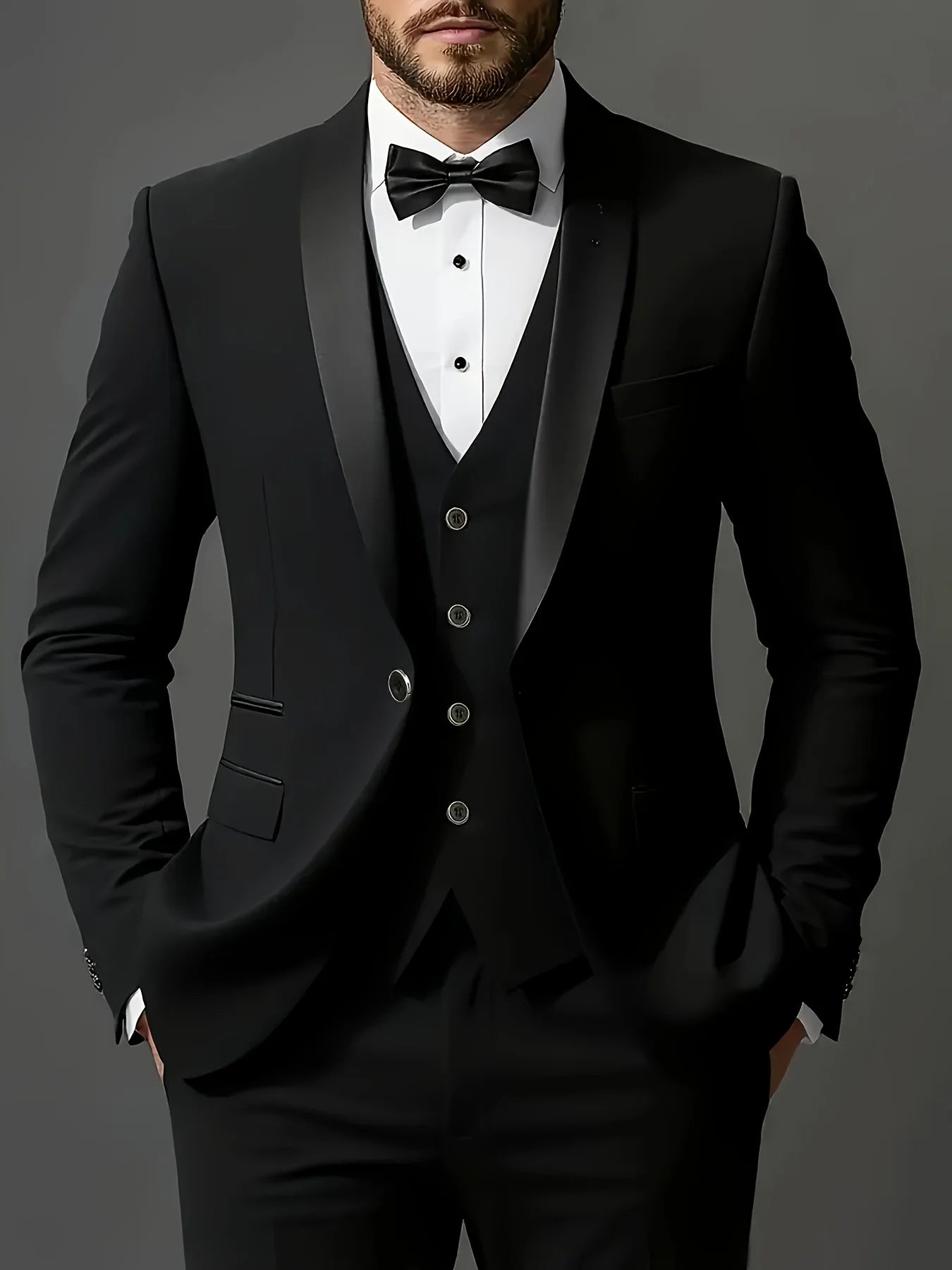 Men's Formal Slim Fit Tuxedo Suit – Business & Wedding Groom Attire