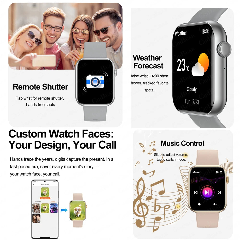 2025 New Smart Watch for Women – Full Touch Screen, Bluetooth Call, AI Voice, Heart Rate, Waterproof Sports Smart Bracelet