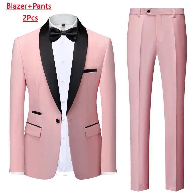 Men's M-6XL Formal 3-Piece Suit – Jacket, Vest & Pants for Business, Wedding & Parties