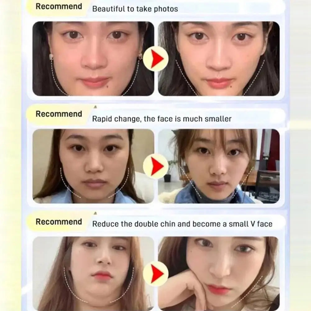 قناع V-Line Chin Up - قناع نوم قابل للتعديل لشد الوجه لتقليل الذقن المزدوجة وتنحيف ونحت خط الفك