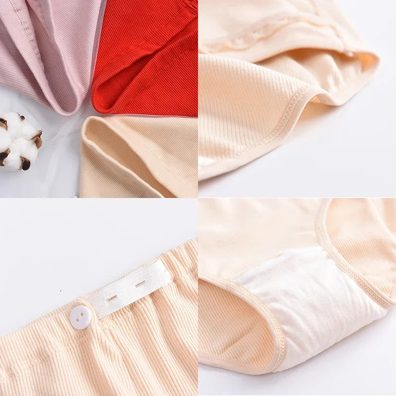 Soft Cotton Maternity High Waist Adjustable Seamless Belly Pregnancy Panties Plus Size
