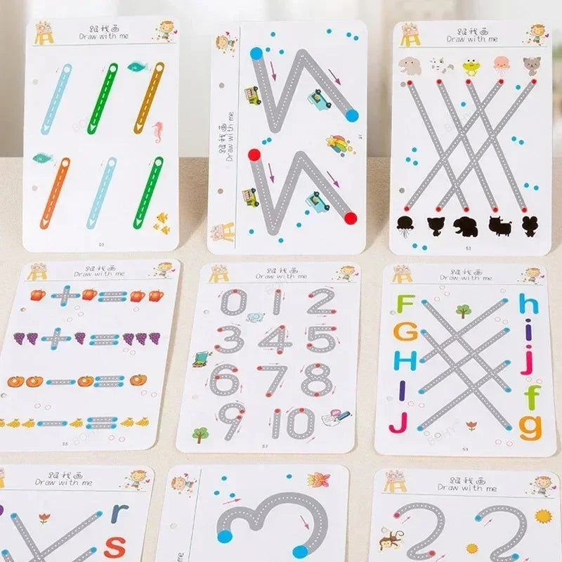 Magical Tracing Workbook – Reusable Montessori Drawing & Handwriting Practice Copybook with Pen Control Training for Kids