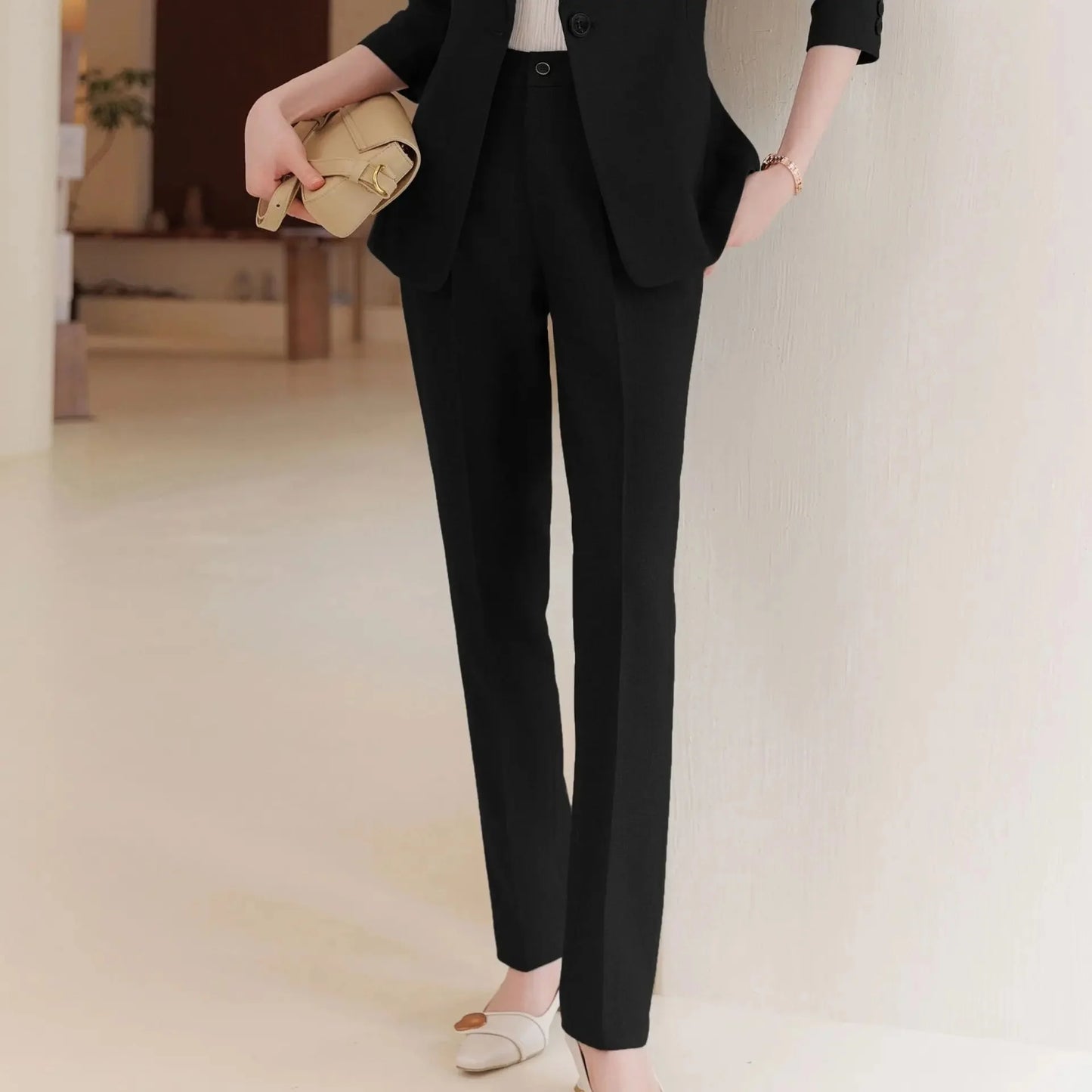 Zihong Women’s Grey Suit Set – High-End Elegant Autumn Fashion Outfit