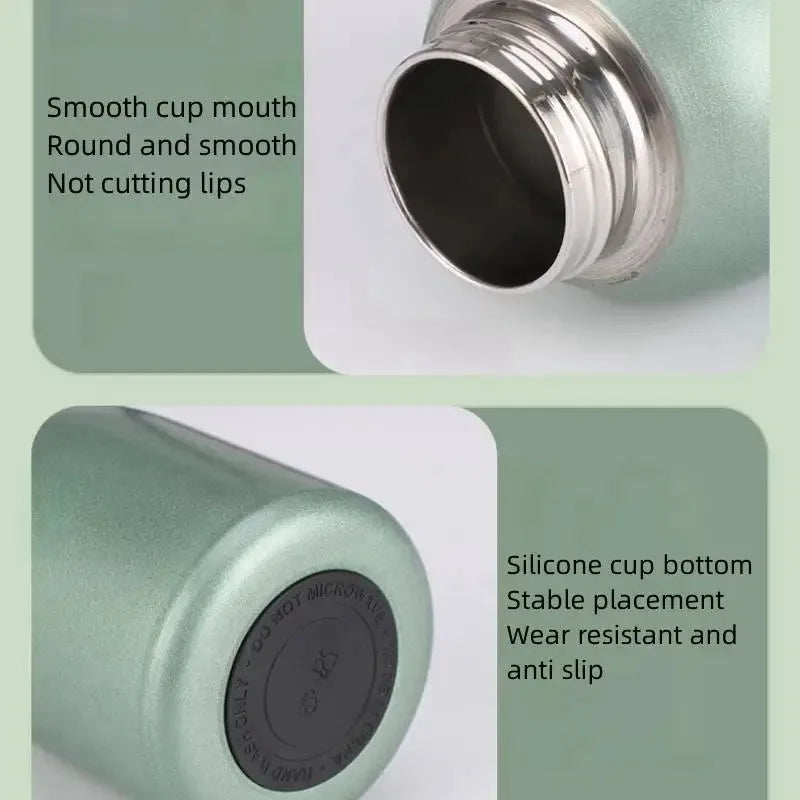 كوب سفر معزول من الفولاذ المقاوم للصدأ سعة 300 مل - كوب مشروبات ساخنة وباردة للتخييم والسفر