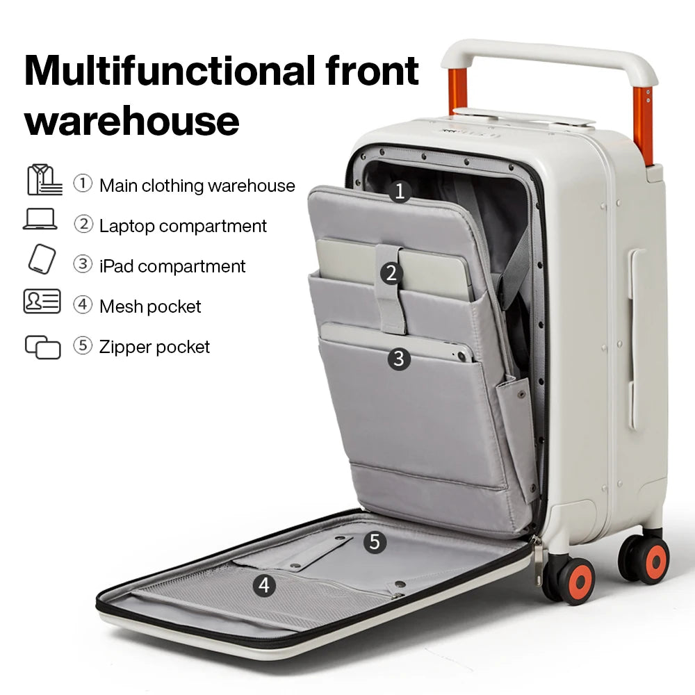 Mixi New Design Wide Handle Suitcase | Men & Women Carry-On Travel Trolley 20 Inch Cabin PC Aluminum Frame M9275