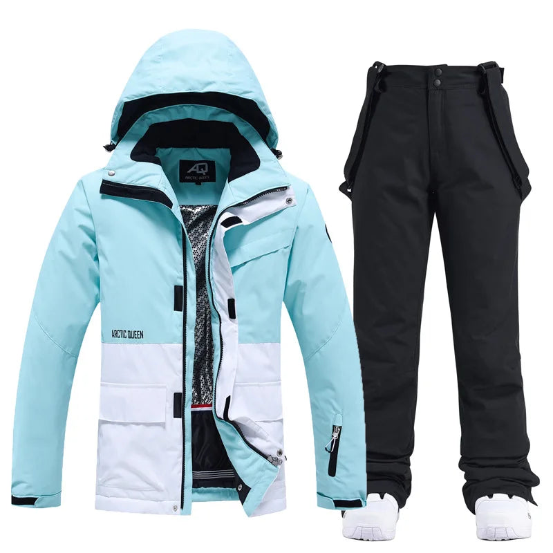 Men & Women Snow Suit Set – Warm -30°C Ski Jacket and Pants, Fashion Winter Snowboarding Clothing, Unisex