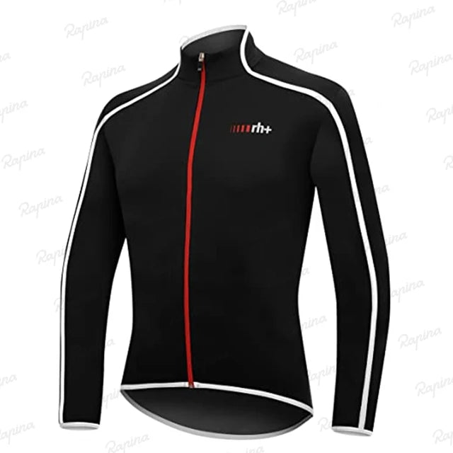 Zero Rh+ Men’s Winter Cycling Jersey – Thermal Fleece Long Sleeve MTB Bike Top 2023