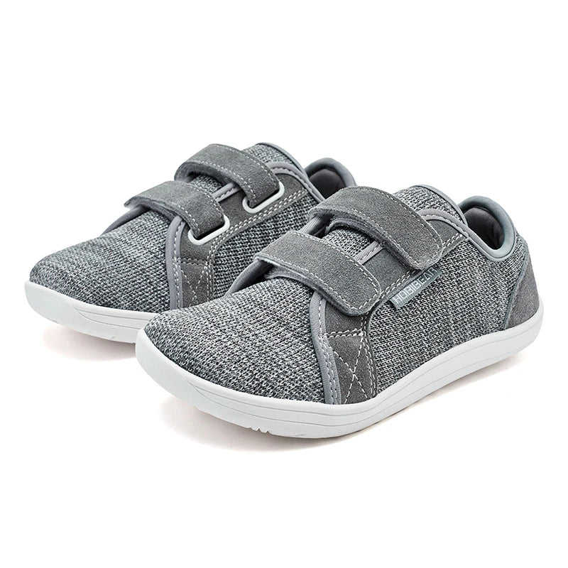 HOBIBEAR Kids Barefoot Shoes | Wide Toe Mesh Minimalist Sneakers with Hook & Loop Closure
