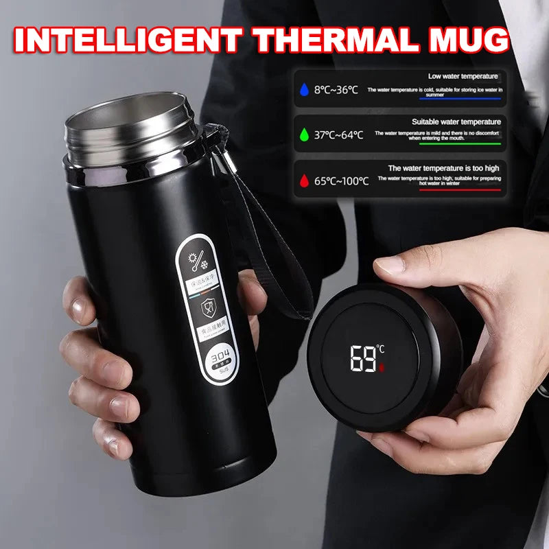 500ml–1L Stainless Steel Thermos Bottle – SUS304 Vacuum Flask with LED Temperature Display