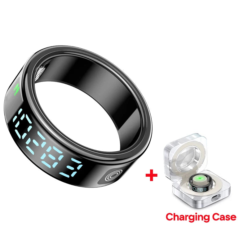 2025 SR08 Smart Ring – LED Display, Heart Rate & Blood Oxygen Monitor, 5ATM Waterproof, Multi-Sport Modes for Men & Women