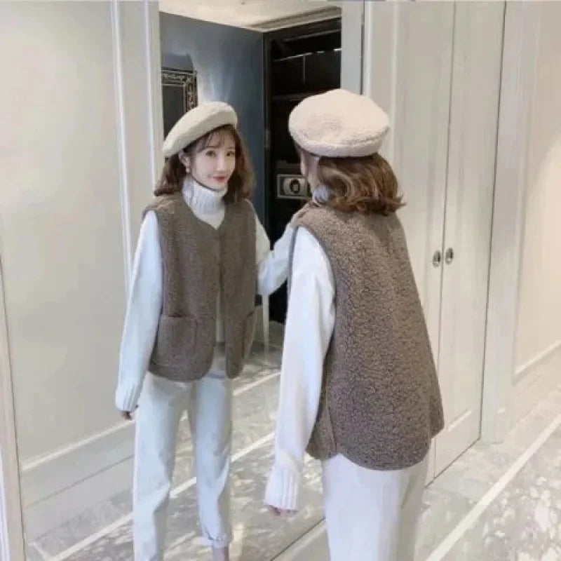 Thickened Hooded Cotton Jacket Women's Warm Winter Fleece-Lined Mommy Style Outerwear