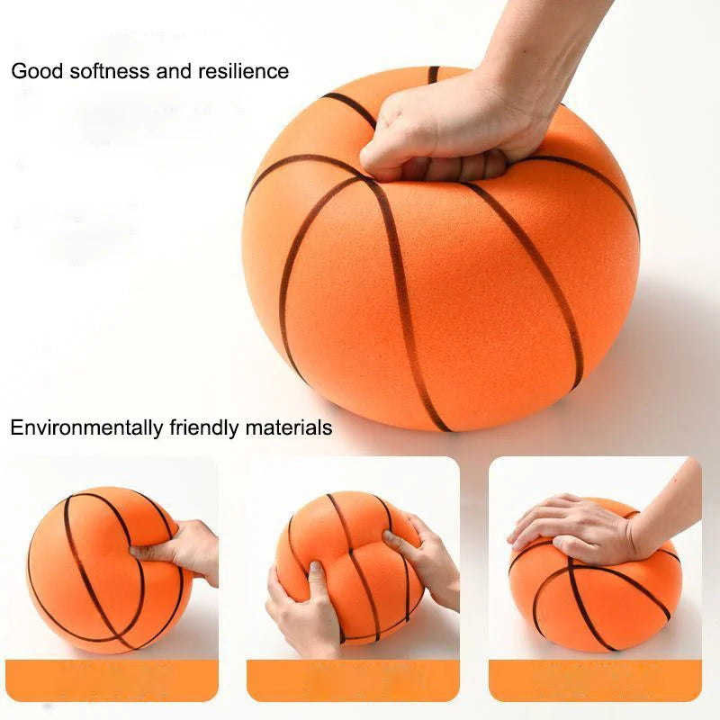 Silent Indoor Basketball Toy – No Noise Soft PU Foam Ball for Kids | Quiet Bouncing & Squeezable Play Ball for Boys & Girls