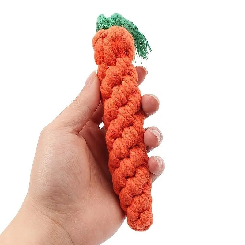 Carrot Shape Pet Knot Toy – Cotton Rope Chew Toy for Dogs & Cats