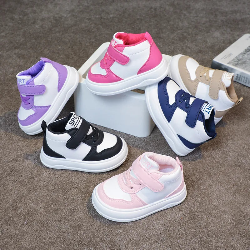 Fashion Kids Sneakers – Spring & Autumn High-Top Breathable Casual Shoes for Boys & Girls | Non-Slip Outdoor & Basketball Shoes