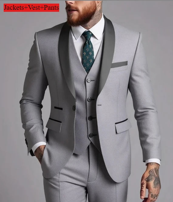 Men's Formal Slim Fit Tuxedo Suit – Business & Wedding Groom Attire