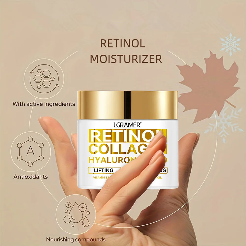 Retinol Moisturizing Face Cream – Collagen & Hyaluronic Acid Anti-Wrinkle Skin Care for Women & Men