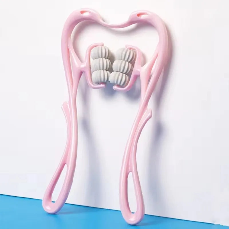 جهاز تدليك يدوي سداسي العجلات للرقبة والظهر والخصر لتخفيف توتر العضلات والاسترخاء